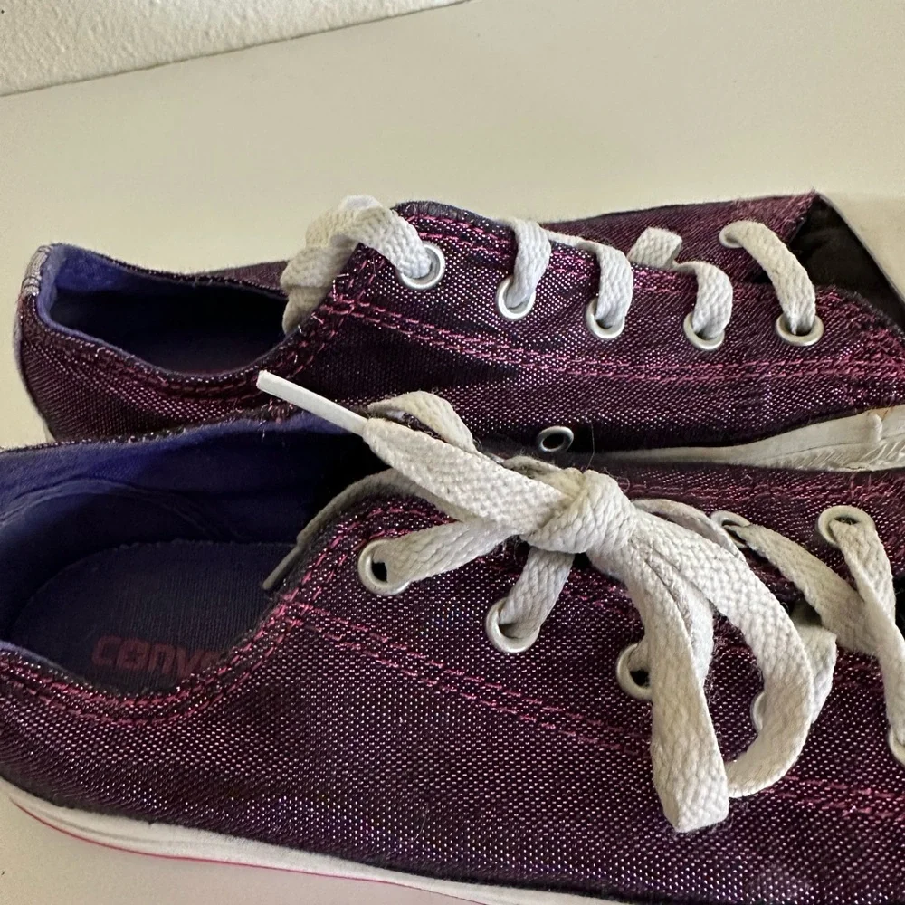 Converse All Star Toddler Girls 12 Medium Purple Low Top Fabric‎ size 3